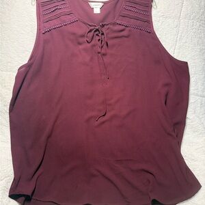 Women's CJ Banks Wine 3X Sleeveless Top